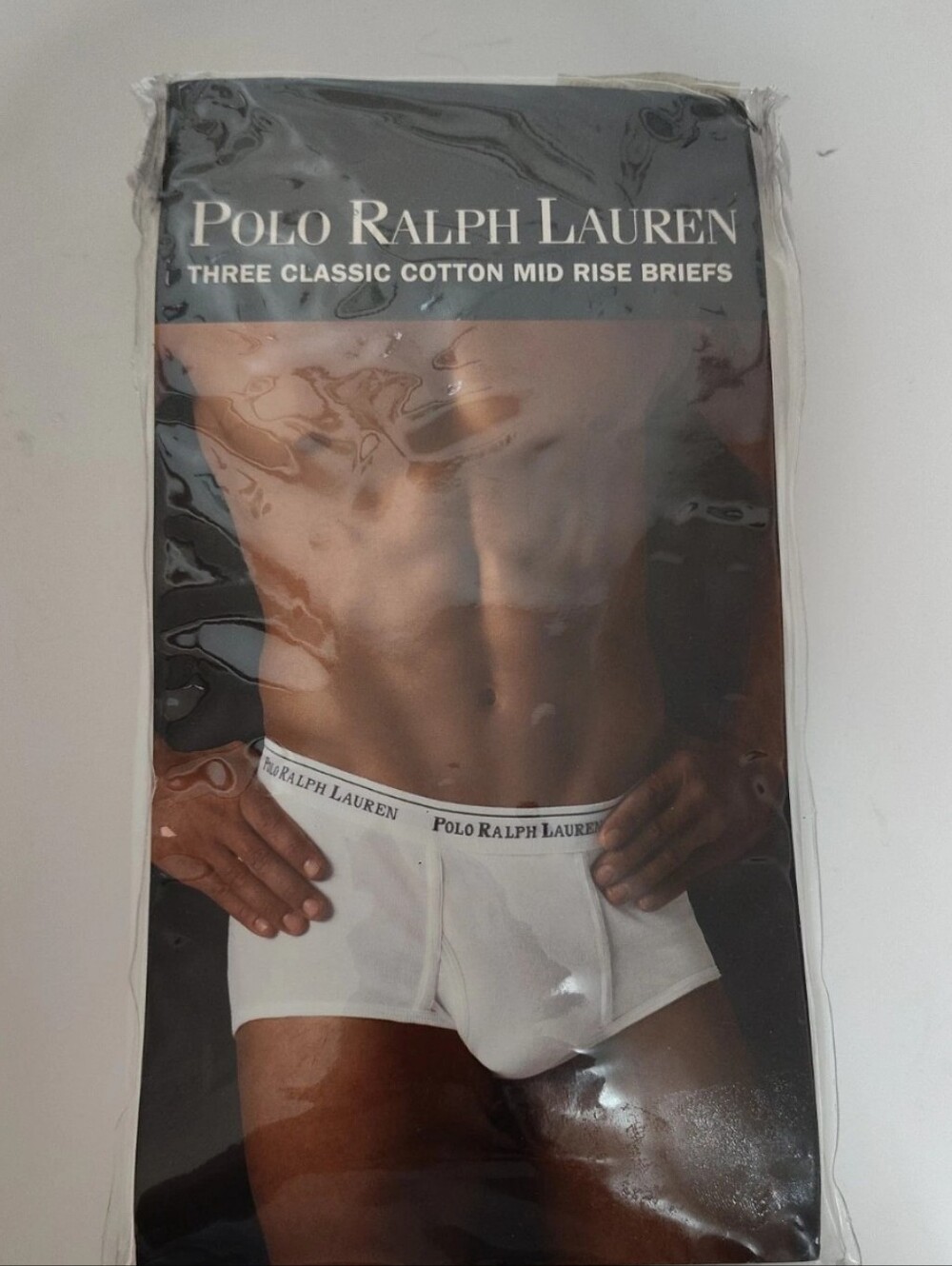 VTG Polo Ralph Lauren Men's Mid Rise Classic White Briefs  - 3 Pack - Size 38
